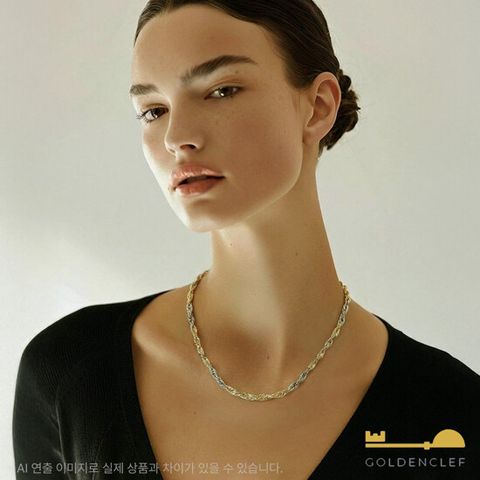 골든클레프 18K 투톤 싱가폴 목걸이