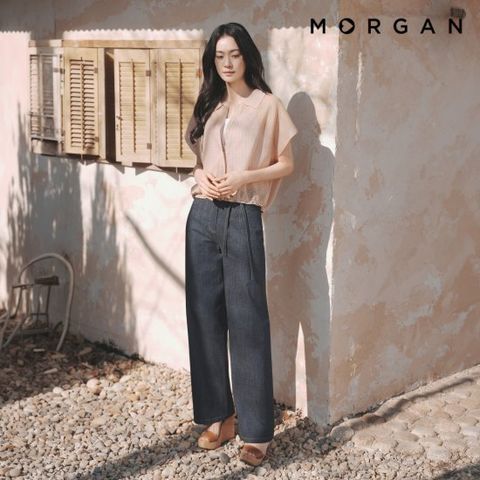 모르간 26SS 벨티드 워싱 스티치 팬츠 1종
