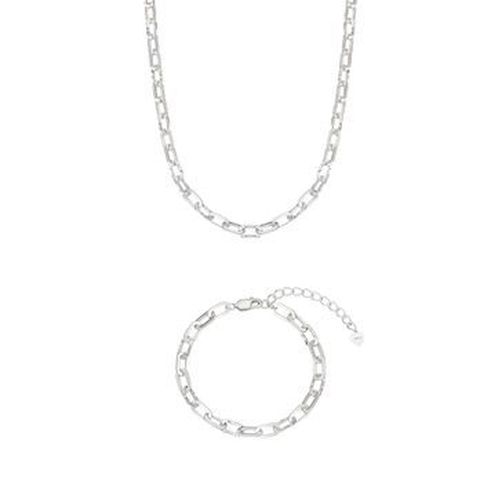 한국금자산관리 KGAM 925 실버 콤비클립 목걸이/팔찌 세트