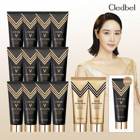 [끌레드벨] 매니아 끌레드벨 골드 리프팅팩 70mlX12+대용량 90ml 세럼X2+브러쉬X1+상품평시 팩X1