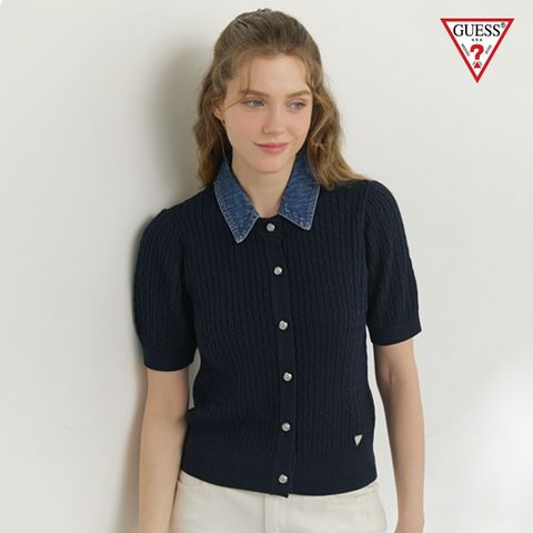 26SS 데님 카라 스웨터 가디건 여성용