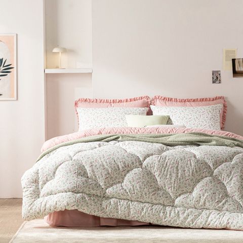 [마르시아] [K]순면 광목 차렵이불+베개커버 4종 풀세트