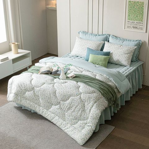 [마르시아] [Q]순면 광목 차렵이불+베개커버 4종 풀세트