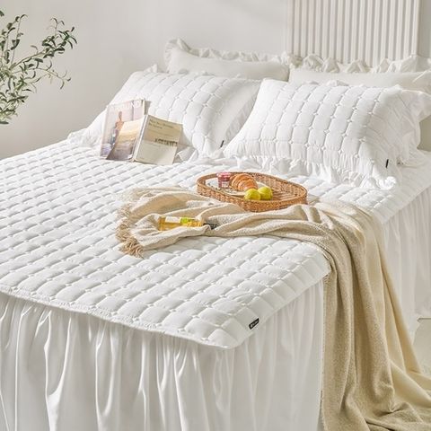 [더자리] [K]사계절 롱프릴 누빔 침대 패드스커트 풀세트