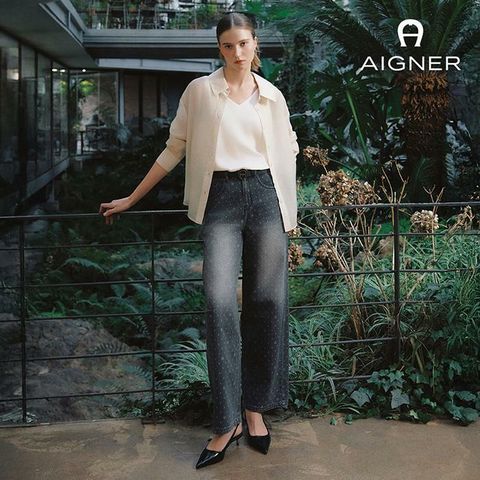 [NH카드5%할인]아이그너 심볼 로고 데님 팬츠