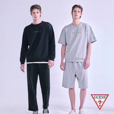 게스 언더웨어 코튼테리 남성 이지셋업 4종 (긴팔 긴바지+반팔 반바지세트)