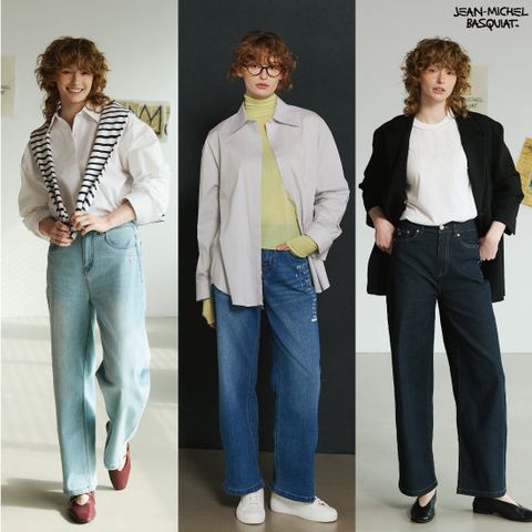 바스키아 26SS 여성 컬러웨이 오버다잉 데님팬츠 1종