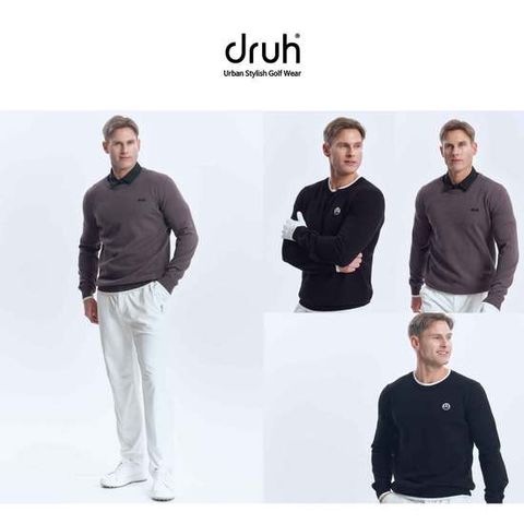 드루 남성 크루넥 니트 2종