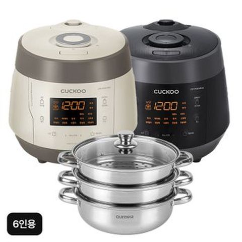 쿠쿠 6인용 고화력 압력밥솥 CRP-PK0610BGI/PK0620BUG+퀸나대용량IH스텐찜기