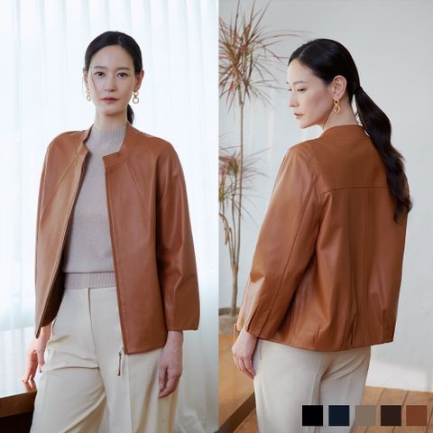 26 NEW ITALY 램스킨 블루밍 자켓