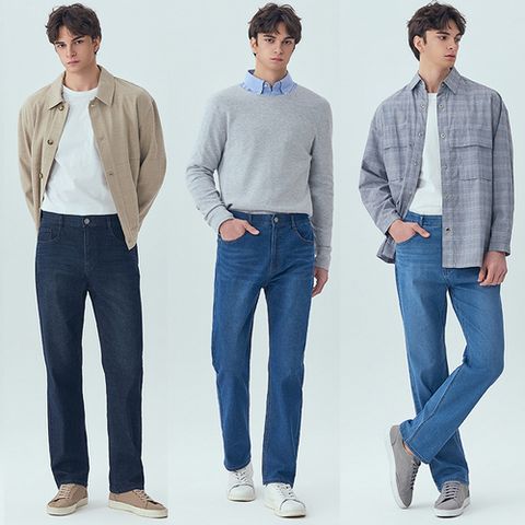 [뱅뱅] 26SS 봄 남성 라이크라 스트레이트 데님 3종