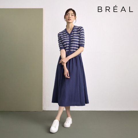 브리엘 버튼 스트라이프 원피스 2종[런칭 가격 79,900원]