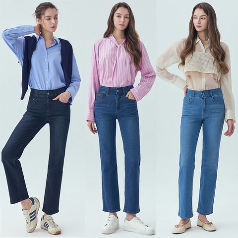 [뱅뱅] 26SS 봄 여성 라이크라 스트레이트 데님 3종