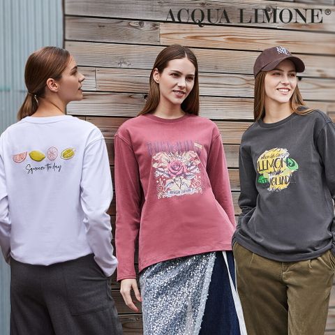 O 아쿠아리모네 26SS 여성 피그먼트 긴팔 티셔츠 3종