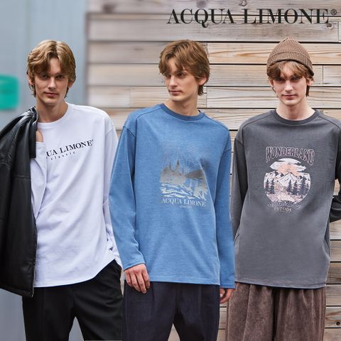 O 아쿠아리모네 26SS 남성 피그먼트 긴팔 티셔츠 3종