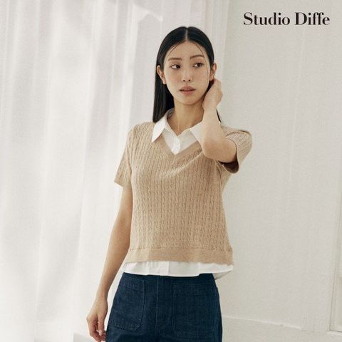 스튜디오디페 26SS 셔츠 레이어드 반팔 니트 2종
