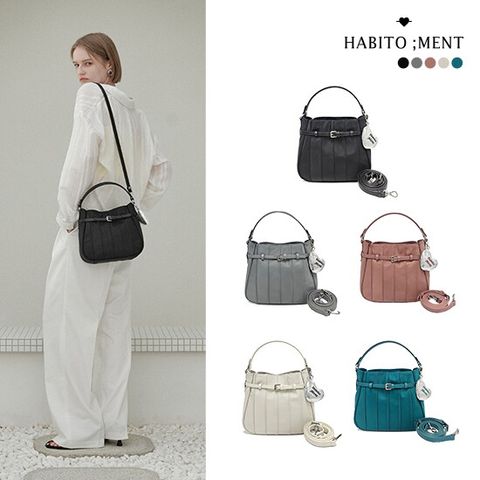 ○ 플리츠 버킷백