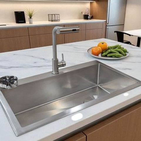 (설치/철거/수거포함)데오싱크 사각 싱크볼 풀패키지(싱크볼+수전+컵세척기+배수구+바구니세트+스테인레스커버)