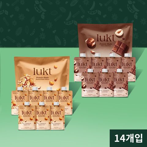 룩트 체중조절용 단백질쉐이크 2세트 (볶음콩소보로+초코헤이즐넛)