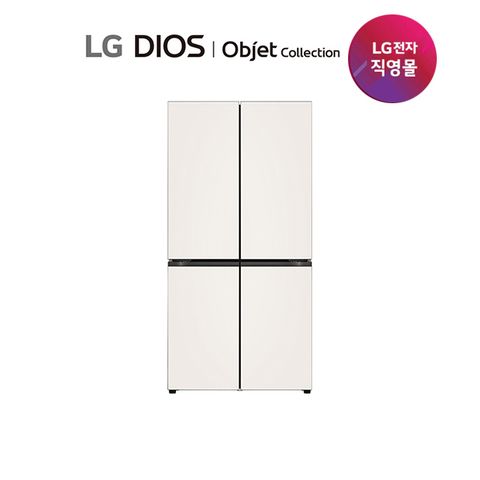 LG디오스 오브제 글라스 4도어 냉장고 1등급 H875GBB011 색상택1
