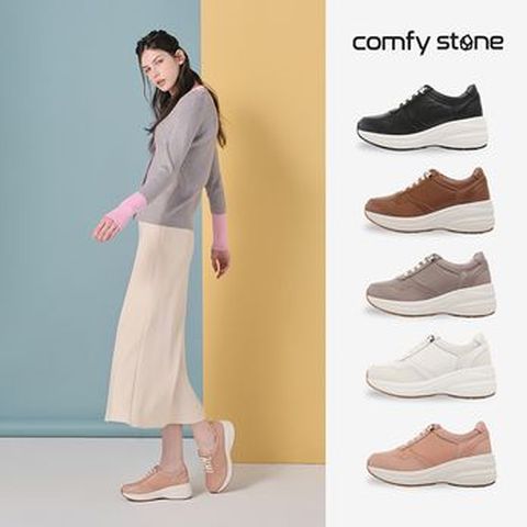 컴피스톤 양가죽 키높이 스니커즈