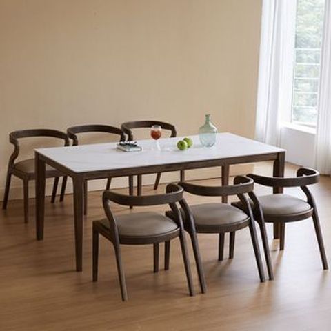 베스트리빙 6인 포세린 세라믹 식탁세트(식탁+의자 6개)