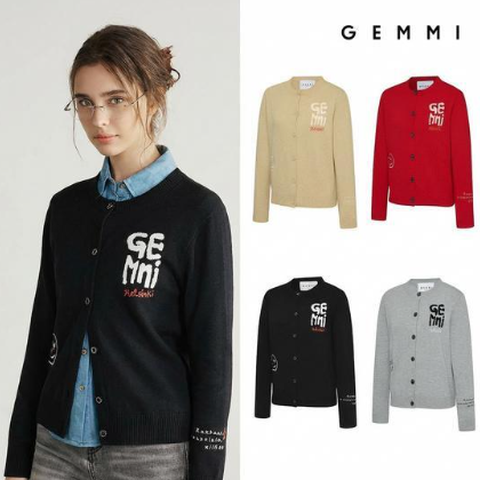 [GEMMI] 26SS 드로잉 아트웍 가디건 여성