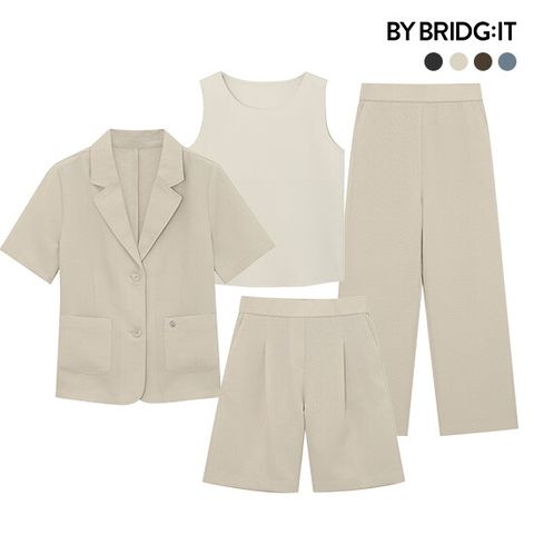 ● 26SS 링클프리 썸머 셋업 4종(자켓+슬리브리스+하프팬츠+롱팬츠)