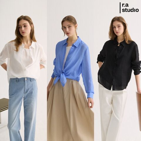 라스튜디오 26SS 시어 크링클 블라우스&나시 5종