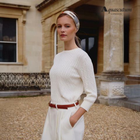 [카드 5%할인][26S/S봄신상]아쿠아스큐텀 기자코튼100 케이블니트3종