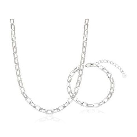 한국금자산관리 KGAM 925 실버 콤비클립 목걸이/팔찌 세트