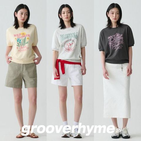 그루브라임 26SS 최신상 여성 블라썸 퍼프소매 반팔 티셔츠 3종