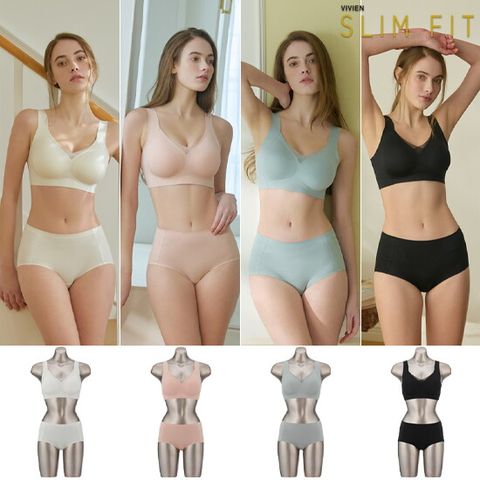 26SS 비비안 SLIMFIT 아쿠아X 퓨징 브라팬티 4세트