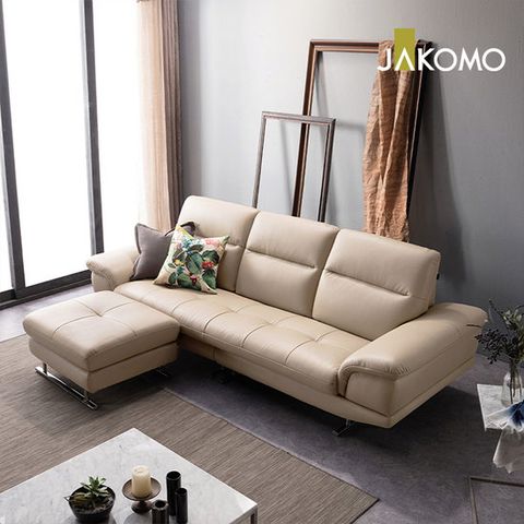 자코모 브로스 3.5인 슈렁큰 천연면피 소가죽 소파 + 스툴