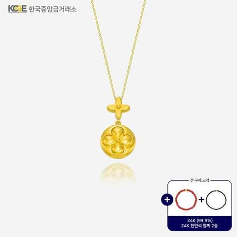 [NEW] 99.9 24K 순금 블라썸 더블 목걸이 + 방송에서만 24K 천연석 팔찌 2종