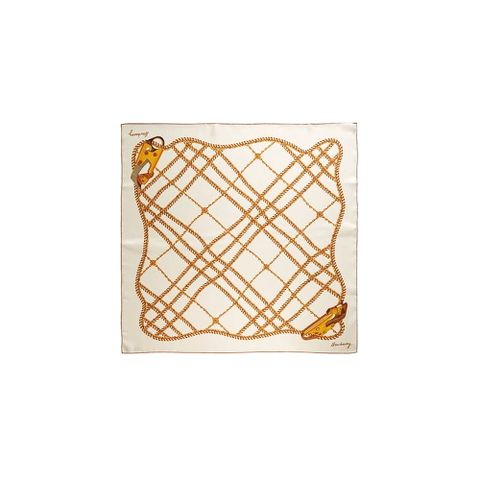 체인 체크 프린트 실크 스퀘어 스카프 (80881601/ 80883541)