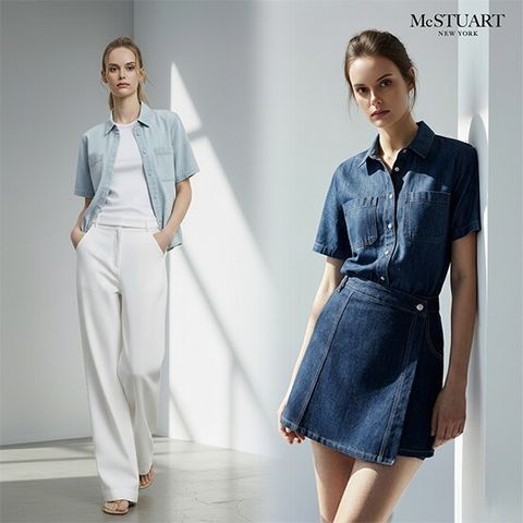 맥스튜어트 26SS 여성 데님 반팔셔츠 2종