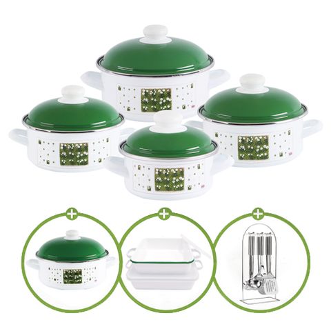 [CJ단독]글뤽스블룸 IH 법랑냄비 풀세트