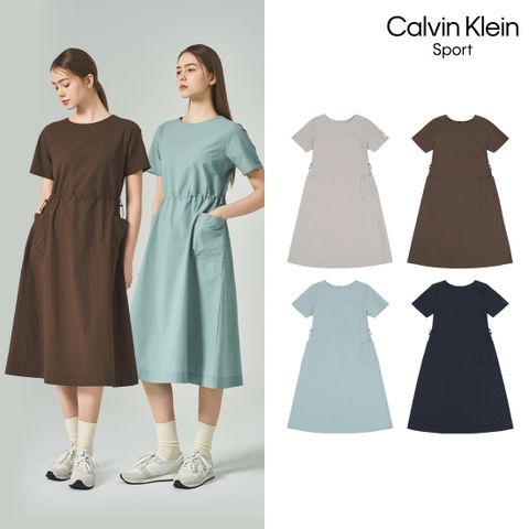 [~3/20 기간한정] 26SS 캘빈클라인 라운드넥 우븐 원피스 여성