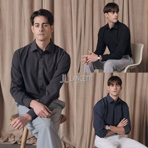 O 란체티 26SS 남성 솔리드 우븐셔츠 3종