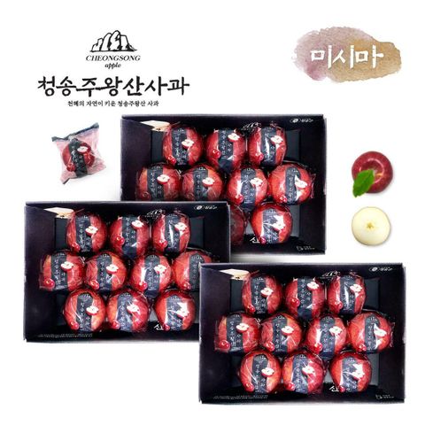 [국민카드5%할인]프리미엄 청송 주왕산사과(大과) 2.7kg*3박스(8.1kg) 부사(미시마품종)