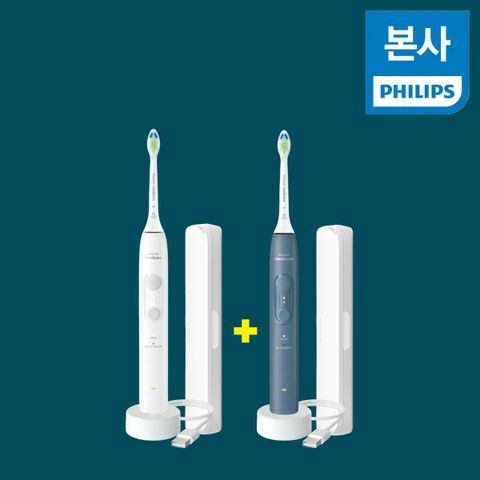 [우리카드5%할인,일시불 할인][방송에서만] 필립스  소닉케어 퍼펙트클린 음파칫솔 더블세트  HX4043/48 + HX4043/41