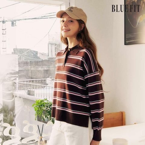 [우리카드5%할인][론칭가 69,000원→2만원↓] 블루핏 멀티 스트라이프 니트