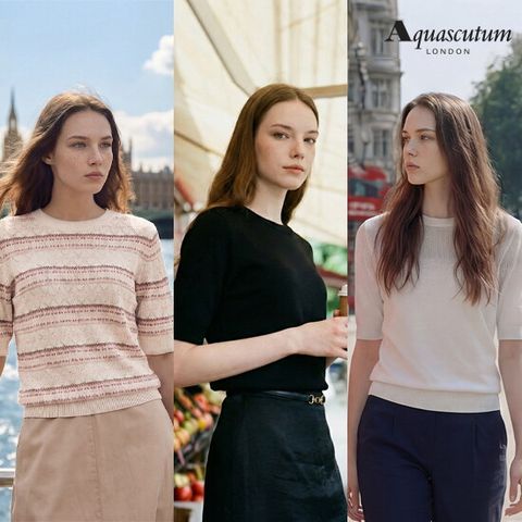 아쿠아스큐텀 26SS 여성 브리티시 썸머 니트 3종