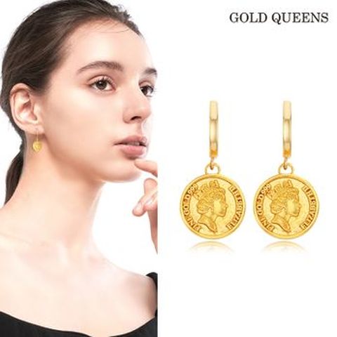 골드퀸즈 24k 순금 볼륨행운 코인귀걸이 0.6g