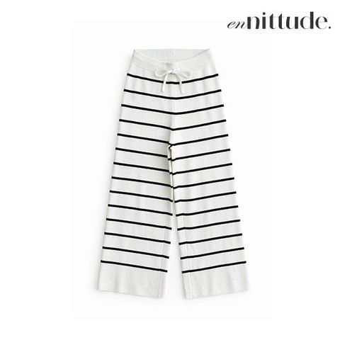엔니튜드 26SS 린넨 스트라이프 니트 팬츠