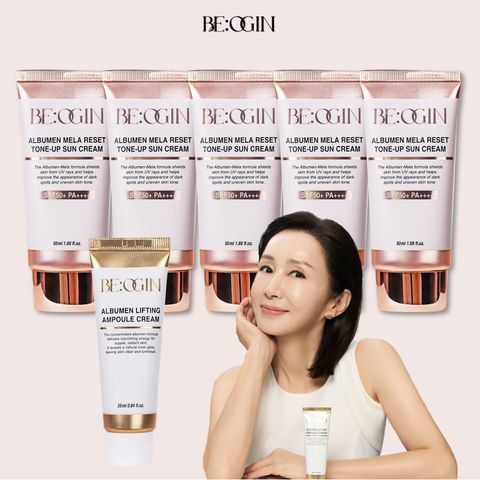 [카드 5%할인][전인화패키지] 비오진 멜라리셋 톤업 선크림 50ml*5개+리프팅 크림 25ml*1