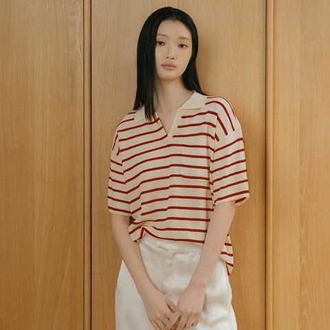 26SS 릴렉스핏 배색 오픈카라 니트 3종