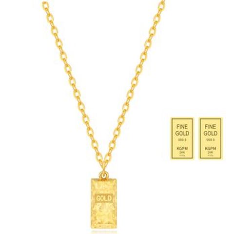 (방송에서만) 한국금자산관리 KGAM 24K 순금 컷팅 골드바 목걸이+추가