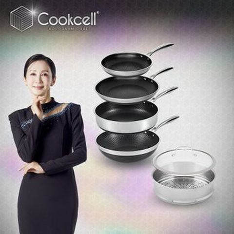 전인화의 블랙큐브 쿡셀 홀로그램 큐브팬 풀세트(22cm 프라이팬+28cm 프라이팬+28cm 소테팬+28cm 궁중팬+28cm 찜기+28cm 유리뚜껑)